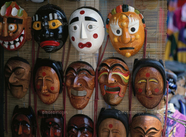 韓国 ソウルオリンピック 仮面コレクション 韓国ソウル・インサドンの「ハホマスク」「韓国の伝統的なマスク」韓国