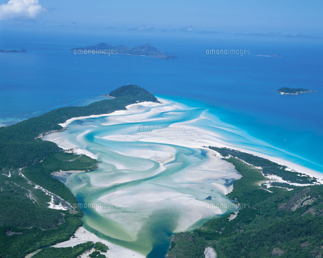 ホワイトヘブン ビーチ（空撮） オーストラリア[01921019868]の写真