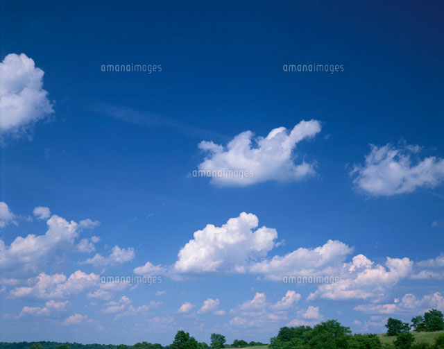 青空の雲 オハイオ州 アメリカ[01970009187]の写真・イラスト