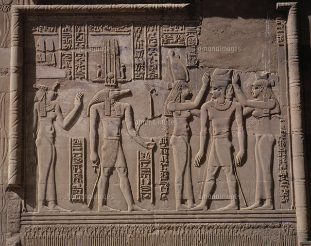コームオンボ 壁のレリーフ エジプト[02010004395]の写真・イラスト