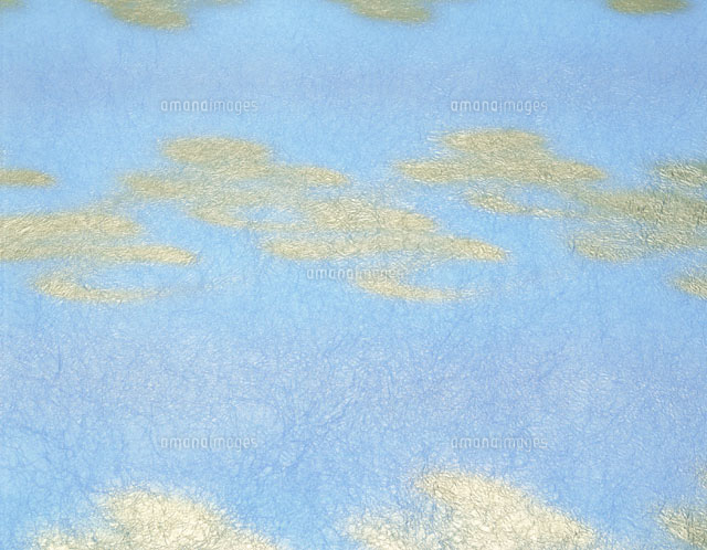 和紙 水色 金色 の写真素材 イラスト素材 アマナイメージズ