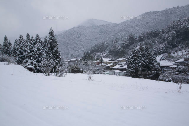 雪の田園風景 の写真素材 イラスト素材 アマナイメージズ