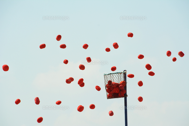 玉入れ競争の玉とかご の写真素材 イラスト素材 アマナイメージズ