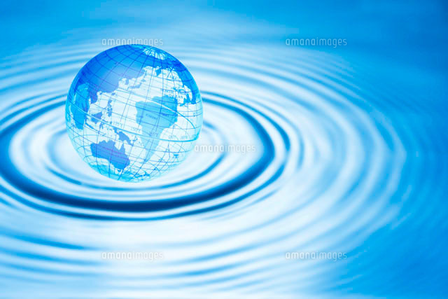 地球と波紋 の写真素材 イラスト素材 アマナイメージズ