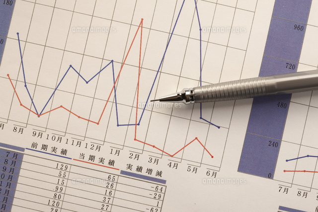 売り上げのグラフ の写真素材 イラスト素材 アマナイメージズ
