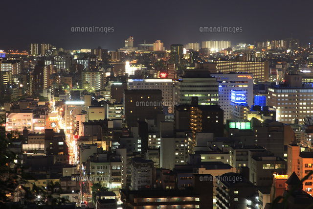 城山公園からの鹿児島市のの夜景 の写真素材 イラスト素材 アマナイメージズ