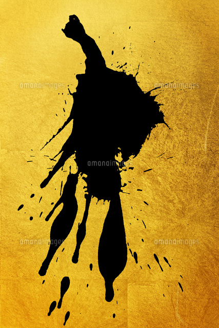 金屏風と墨柄 の写真素材 イラスト素材 アマナイメージズ