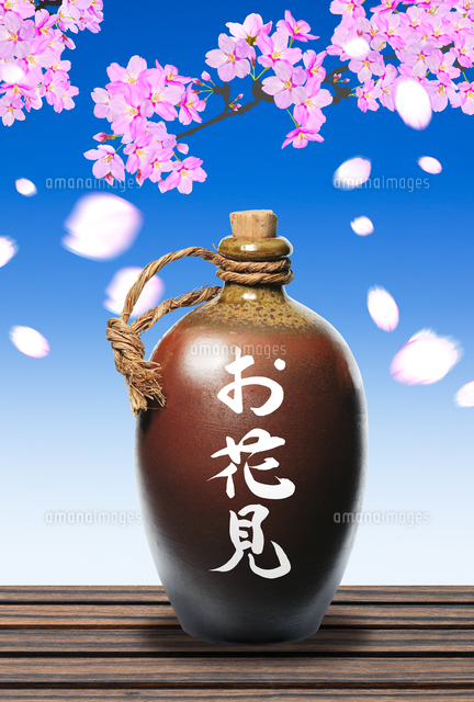 お花見の徳利 の写真素材 イラスト素材 アマナイメージズ
