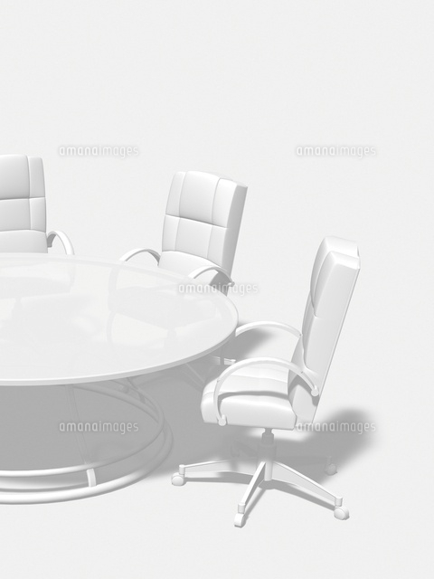 会議テーブルのモノクロイメージ の写真素材 イラスト素材 アマナイメージズ