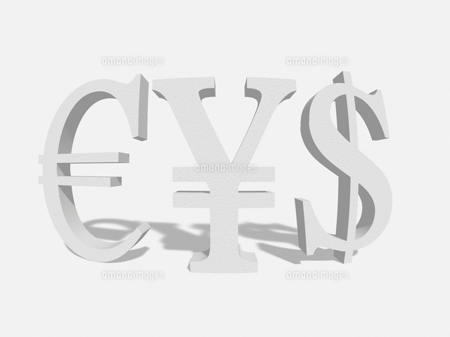 通貨記号のモノクロイメージ の写真素材 イラスト素材 アマナイメージズ