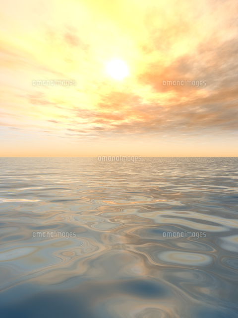 空と揺らぐ水面 の写真素材 イラスト素材 アマナイメージズ