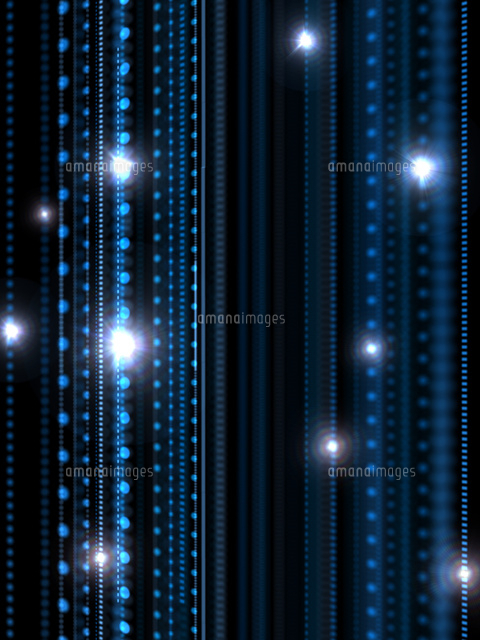 黒背景のデータ線と光芒 の写真素材 イラスト素材 アマナイメージズ