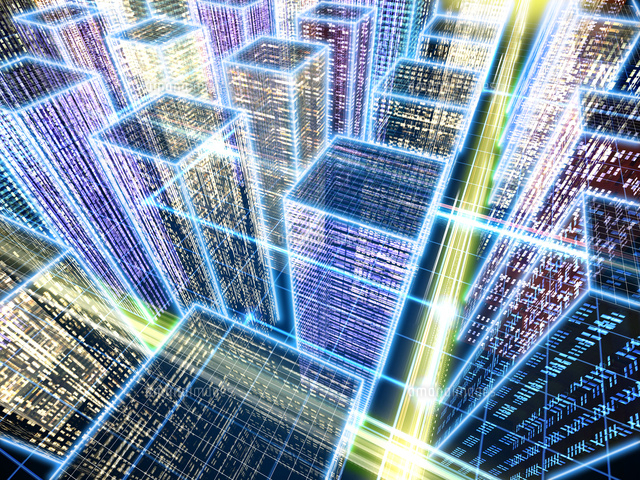 高速でネットワーク化する先進都市 の写真素材 イラスト素材 アマナイメージズ