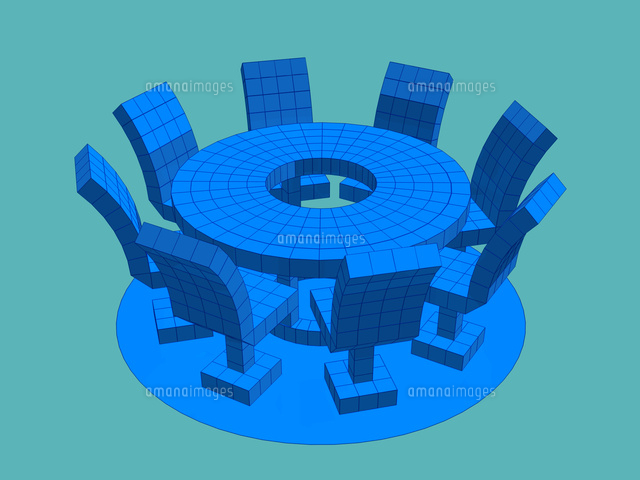 丸い会議テーブル の写真素材 イラスト素材 アマナイメージズ