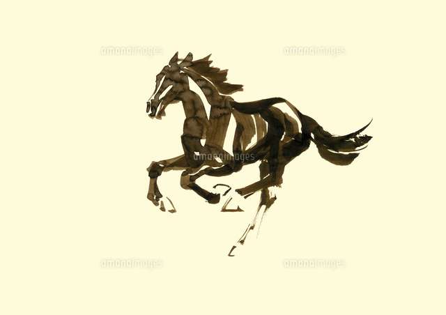 馬の水墨絵大きなサイズ 馬 | 墨絵・陶墨画アーティスト 西元祐貴 Yu-ki Nishimoto