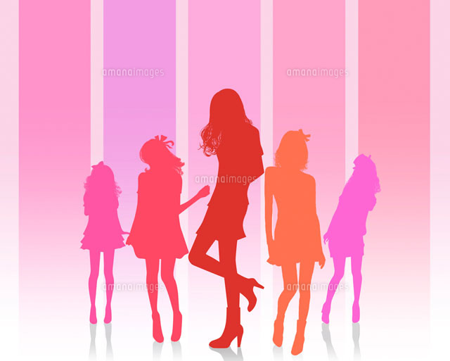 5人の女の子のシルエット の写真素材 イラスト素材 アマナイメージズ 5人の女の子のシルエット の写真素材 イラスト素材 アマナイメージズ