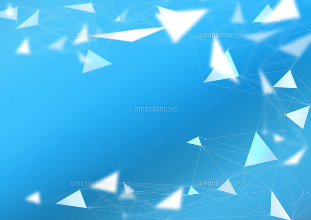 青バックと白のポリゴン模様 の写真素材 イラスト素材 アマナイメージズ