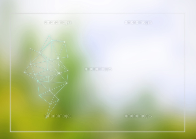 白と緑バックのポリゴン模様 の写真素材 イラスト素材 アマナイメージズ