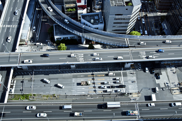 阪神高速道路 西船場ジャンクション の写真素材 イラスト素材 アマナイメージズ