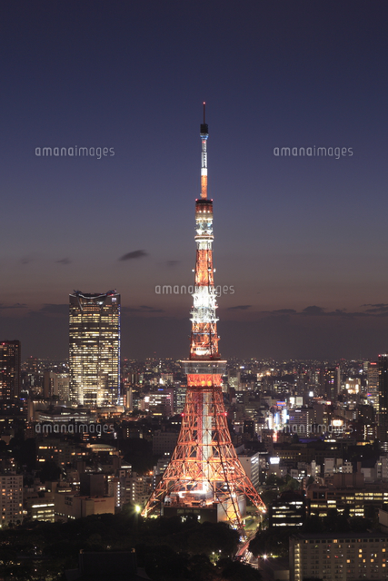 夏の東京タワーライトアップ の写真素材 イラスト素材 アマナイメージズ
