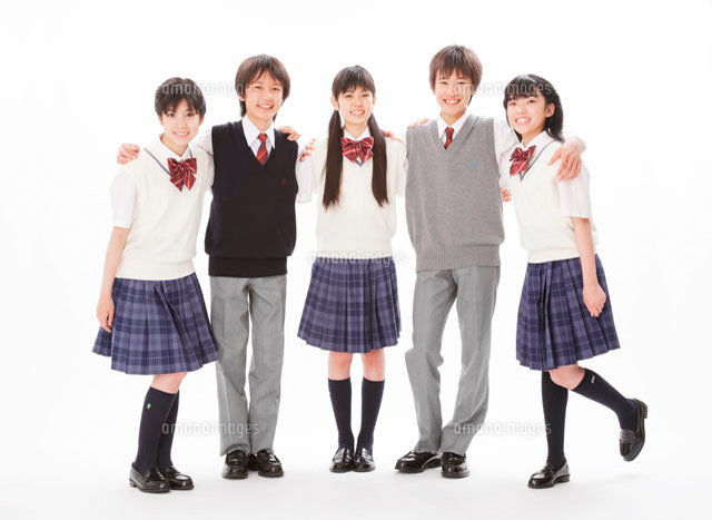 5人の中学生男女のポートレート の写真素材 イラスト素材 アマナイメージズ