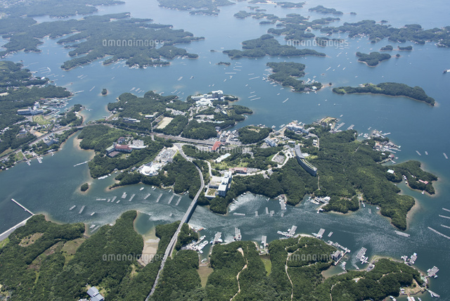 賢島 伊勢志摩 英虞湾 空撮[10219000319]の写真・イラスト素材｜アマナ