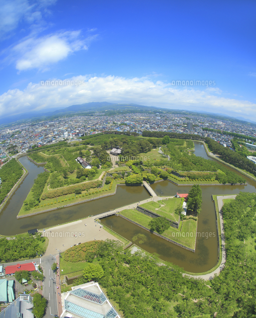五稜郭タワー展望台から望む五稜郭跡 の写真素材 イラスト素材 アマナイメージズ