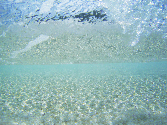 水中の浅い砂浜の海底 の写真素材 イラスト素材 アマナイメージズ