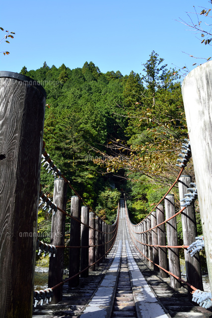 和歌山県 道の駅龍神と吊り橋 の写真素材 イラスト素材 アマナイメージズ