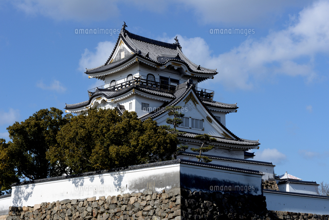 青空の岸和田城天守閣[10254024542]の写真・イラスト素材｜アマナ