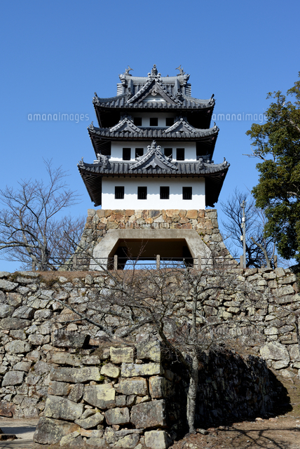 青空の洲本城天守閣 の写真素材 イラスト素材 アマナイメージズ