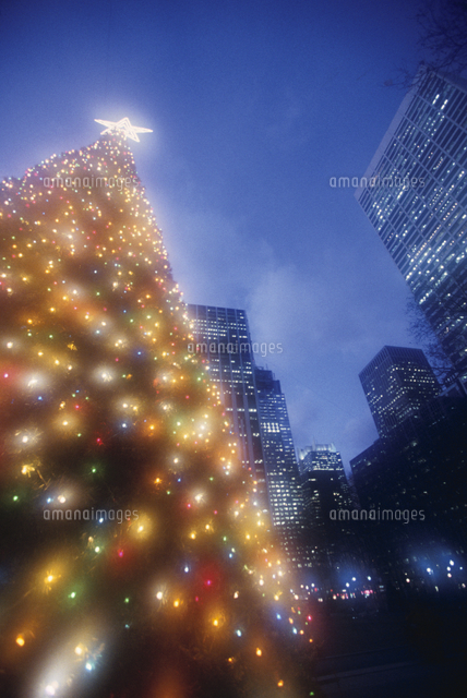 ブライアント公園のクリスマスツリー ニューヨーク 10266003880 の写真素材 イラスト素材 アマナイメージズ