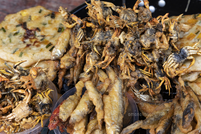 サワガニ 川魚の天ぷら の写真素材 イラスト素材 アマナイメージズ