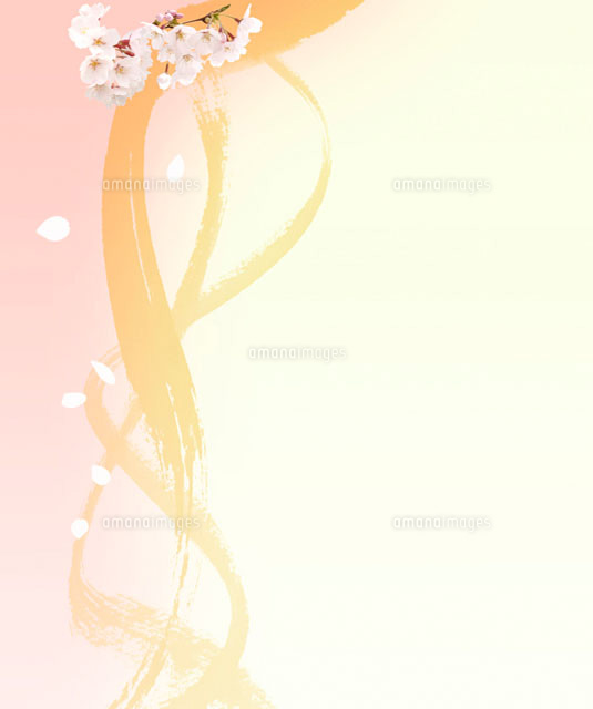 桜の花と散る花びら の写真素材 イラスト素材 アマナイメージズ