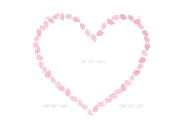 桜の花びらで作ったハート[10312000015]の写真・イラスト素材｜アマナ