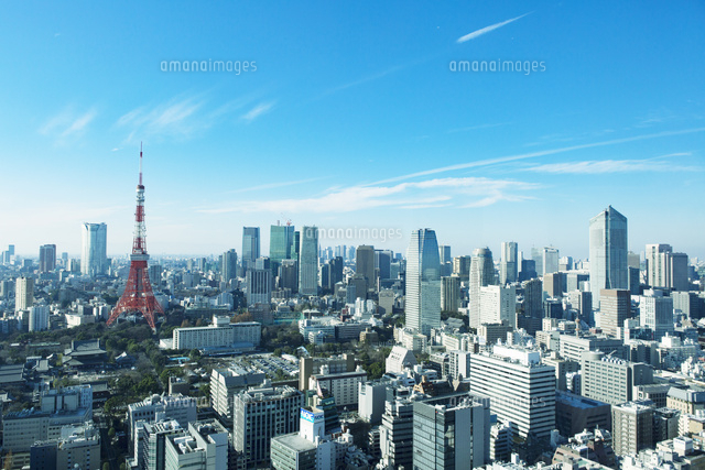 東京の眺めと東京タワー の写真素材 イラスト素材 アマナイメージズ