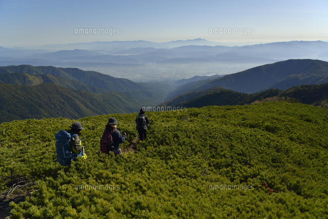 登山をする山ガール の写真素材 イラスト素材 アマナイメージズ