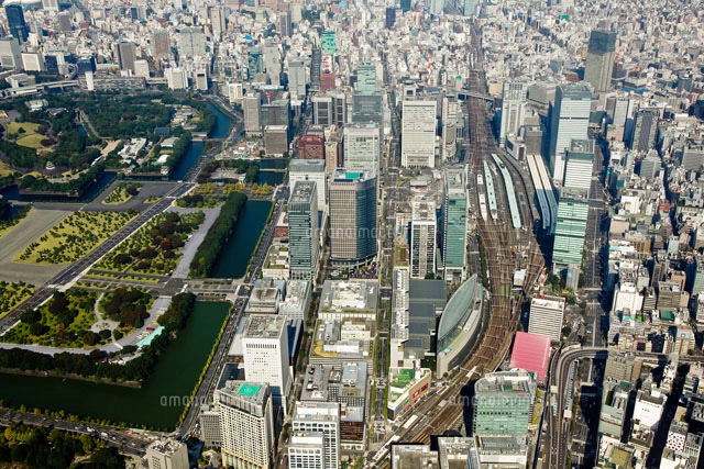 空から見た吉祥寺駅周辺[10348000036]の写真・イラスト素材｜アマナ