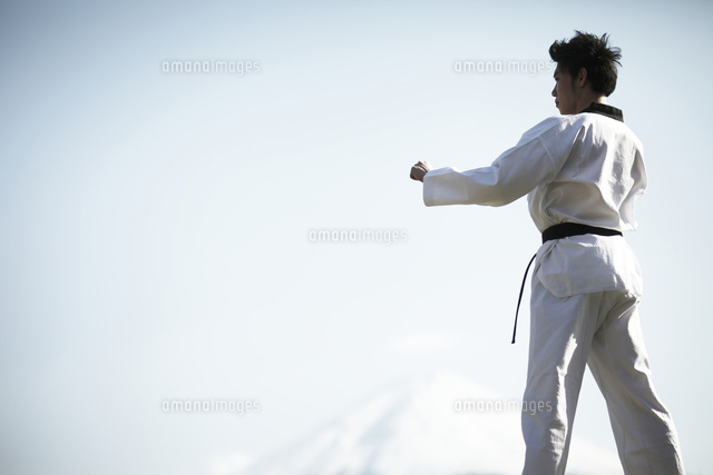 テコンドー胴体反対上げる の写真素材 イラスト素材 アマナイメージズ