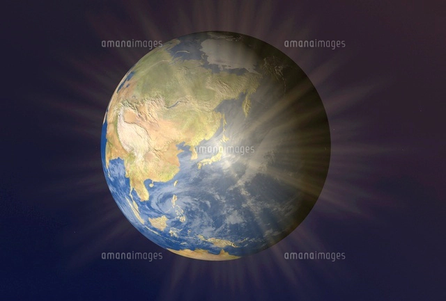 地球上で輝く日本 の写真素材 イラスト素材 アマナイメージズ