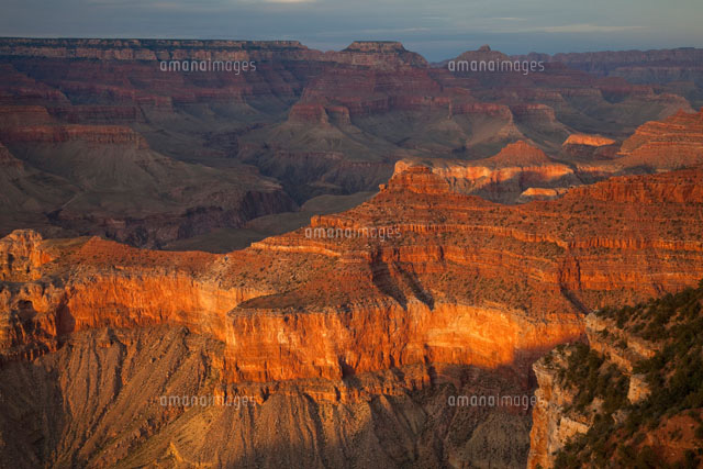 夕焼けのグランドキャニオン ヤバパイポイント の写真素材 イラスト素材 アマナイメージズ