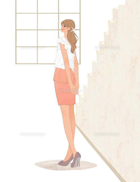 70年代ファッションの女の子 の写真素材 イラスト素材 アマナイメージズ