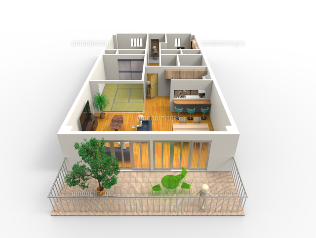マンションの立体見取り図 の写真素材 イラスト素材 アマナイメージズ