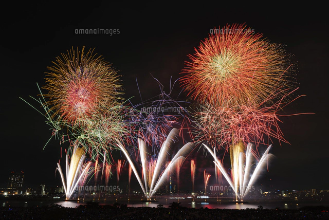 足立の花火と東京スカイツリー[10408001818]の写真・イラスト素材
