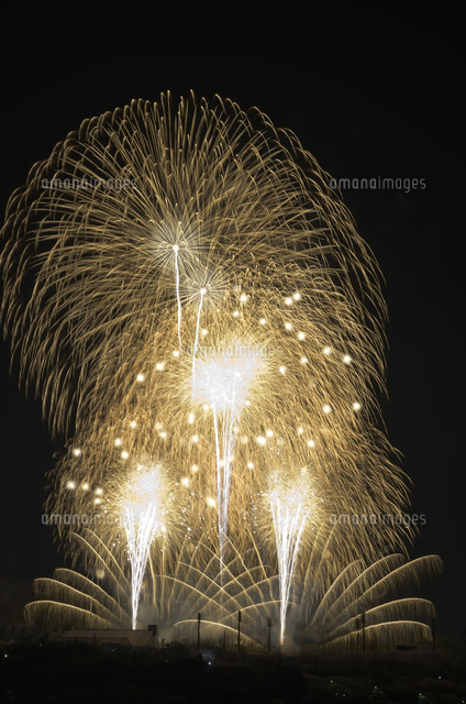 いせはら芸術花火大会 グランドフィナーレ メロディー花火 の写真素材 イラスト素材 アマナイメージズ