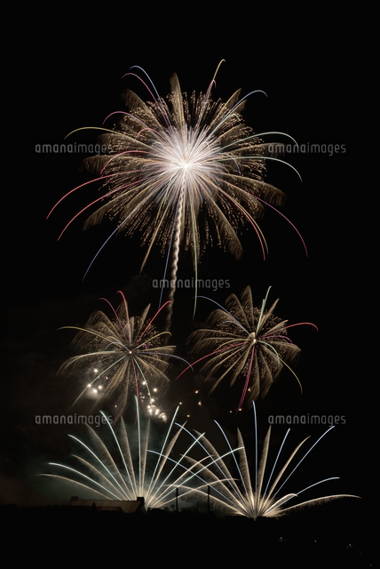 いせはら芸術花火大会 グランドフィナーレ メロディー花火 伊勢原に夢と未来を の写真素材 イラスト素材 アマナイメージズ