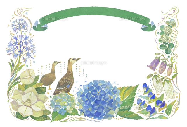 10月をイメージした花とキツネの飾り の写真素材 イラスト素材 アマナイメージズ