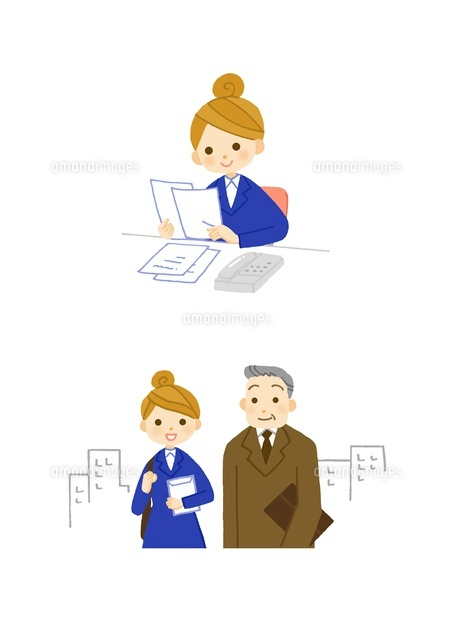 書類を見るol 女性社員と上司 の写真素材 イラスト素材 アマナイメージズ