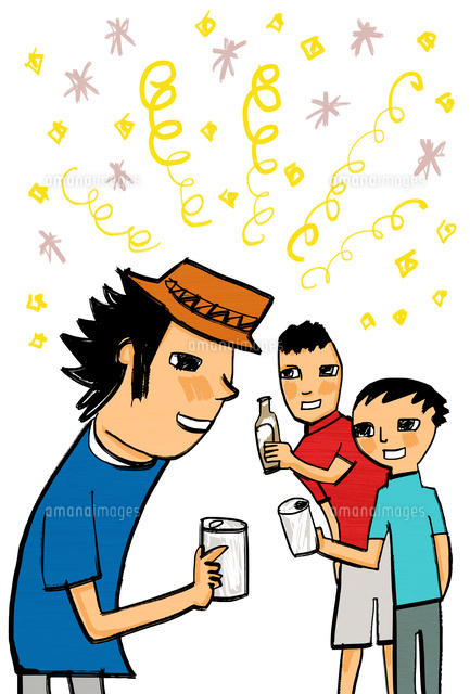 乾杯をする友人達 の写真素材 イラスト素材 アマナイメージズ