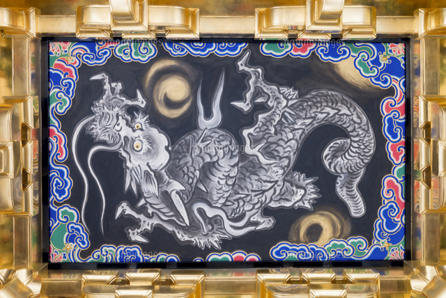 日光東照宮陽明門 八方睨龍の墨絵 (平成の大修理完成後